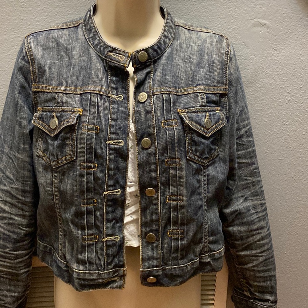Banana Republic denim collarless small jacket